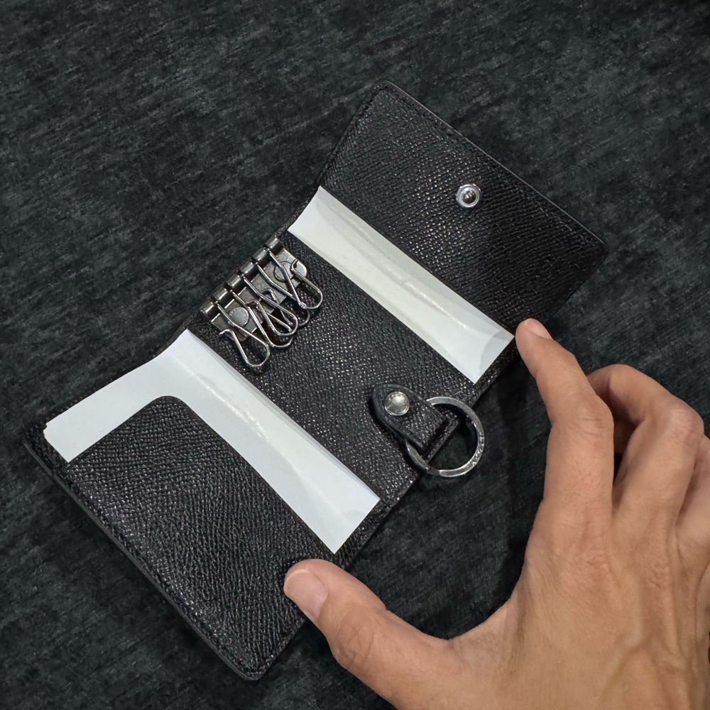 Coach Black Leather Key Holder